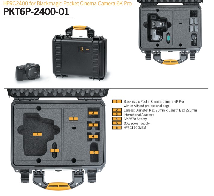 HPRC 2400 Combo Camera Case for Blackmagic Pocket Cinema 6K or 4K HPRC 2400 Combo Camera Case for Blackmagic Pocket Cinema 6K or 4K - Image 3