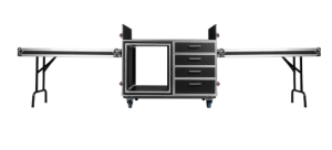 GTOUR Mixer Case w/ 12U Rack, 4 Drawers & 2 tables