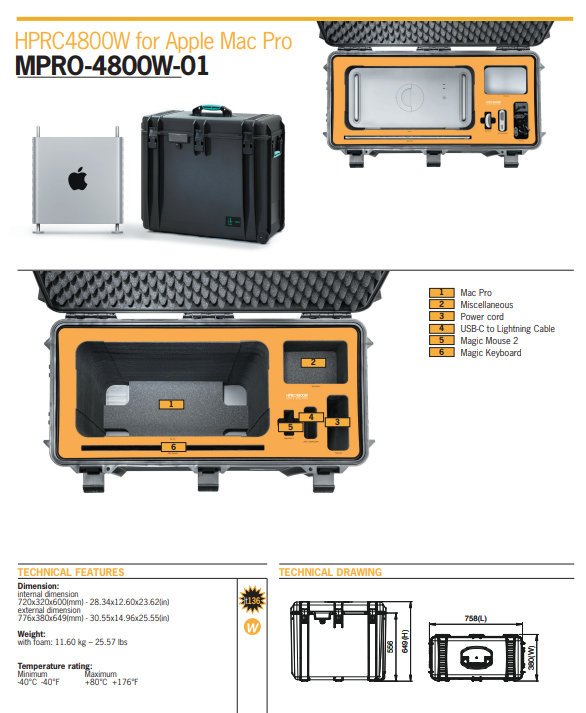 HPRC4800W-01 for Mac Pro – Watertight Case HPRC4800W-01 for Mac Pro – Watertight Case - Image 2