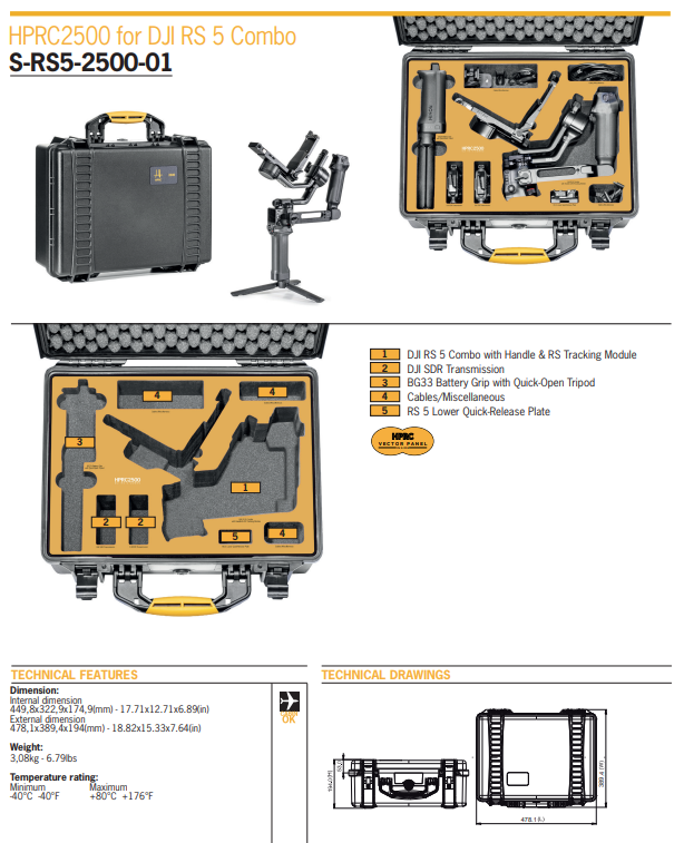 HPRC2500 Protective case for the DJI RS 5 Combo HPRC2500 Protective case for the DJI RS 5 Combo - Image 2