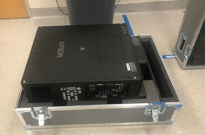 Projector case with Tilt Wheels and Extension Handle, - Example A